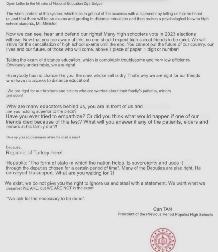 lusintheworld's tweet photo. #NoticeTurkishStudents Ziya artık şu sınavları iptal edin lütfen.Canımızın hiç mi kıymeti yok ben anlayamıyorum. Biz sizin geleceğiniziz farkındasınız değil mi?İptal edin şu sınavları. https://t.co/MPV8I8V4WO