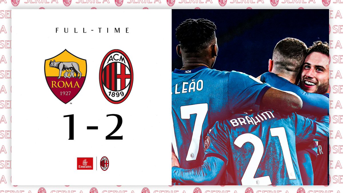 Well earned win in a great team performance! ✌️

Grande vittoria, di squadra! Grande Milan! ✌️

#RomaMilan #SempreMilan
@emirates