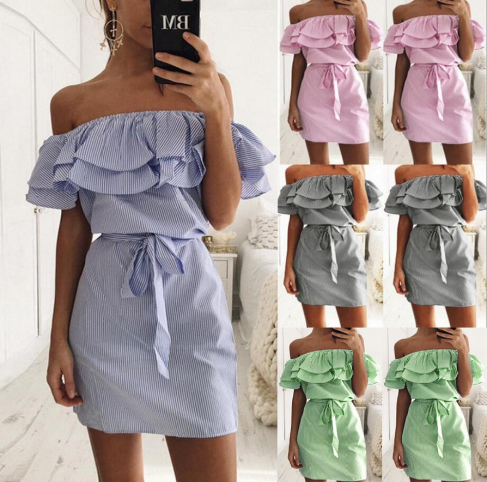 Gozzby1's tweet photo. Off Shoulder Strapless Striped Ruffles Dress https://t.co/1rJCNdJPWX
#fashion|#accessories|#forher|#lifestyle https://t.co/bLPkYWCuAo
