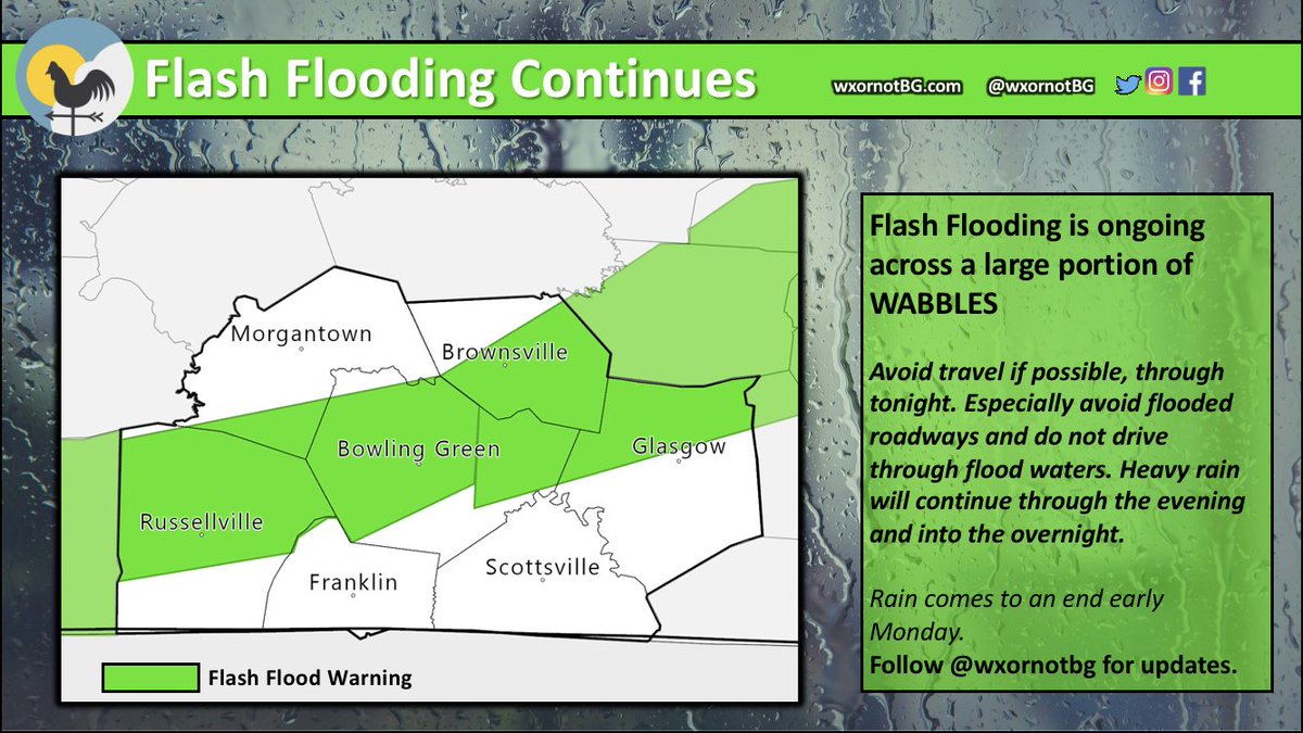 wxornotBG's tweet photo. Flooding issues continue through the evening and into the overnight. This is a serious situation developing across our WABBLES communities. #kywx https://t.co/HyF8cWu5fe