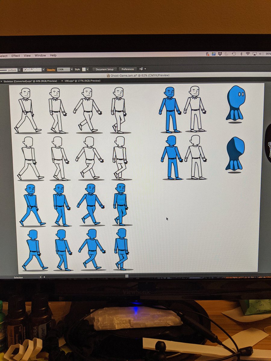 larryspub's tweet photo. Working on another Game Jam this weekend.  So far have the Ghost character drawn and the NPC's walk sequence drawn. 👍 https://t.co/B5vhNJpUCt