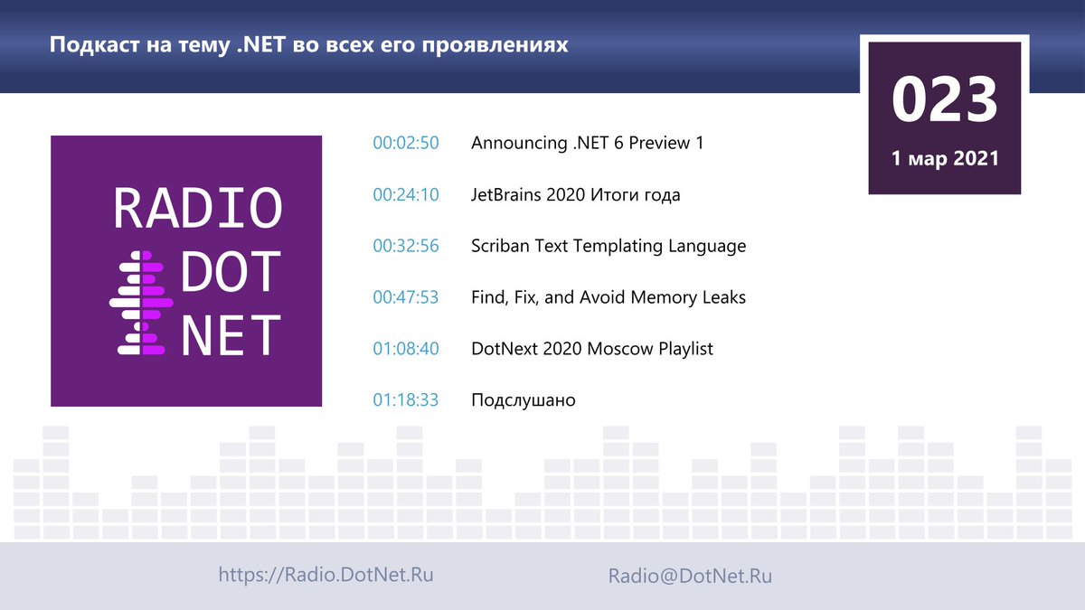 DotNetRu's tweet photo. Подкаст RadioDotNet выпуск №23 от 1 марта 2021 года

https://t.co/M3prncsevp

Сайт: https://t.co/bAZIwymLGW
RSS: https://t.co/47UuC3zkk3
Google: https://t.co/OyqTm7MRVX
Apple: https://t.co/7Aok9CkB6K
Яндекс: https://t.co/zRiK3bOKaA
YouTube: https://t.co/ieib0Ml0uk https://t.co/m9N0uAc3GG
