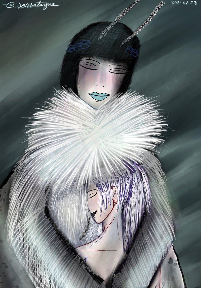 sousatayue's tweet photo. Took a mental health day, drew snuggling and moth boob
#bruabba #jjba #MothAU #jjbansfw https://t.co/Qe5kJQawnP