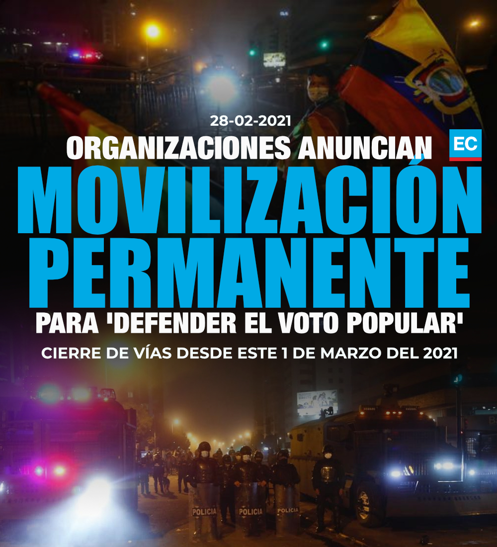 elcomerciocom's tweet photo. #ATENCIÓN | 14 organizaciones de Cañar cerrarán las vías este lunes 1 de marzo del 2021 en #Ecuador; anuncian movilizaciones permanentes para ‘defender el voto popular’ » https://t.co/ej8yx13Mgc https://t.co/wOnMPYaq8A