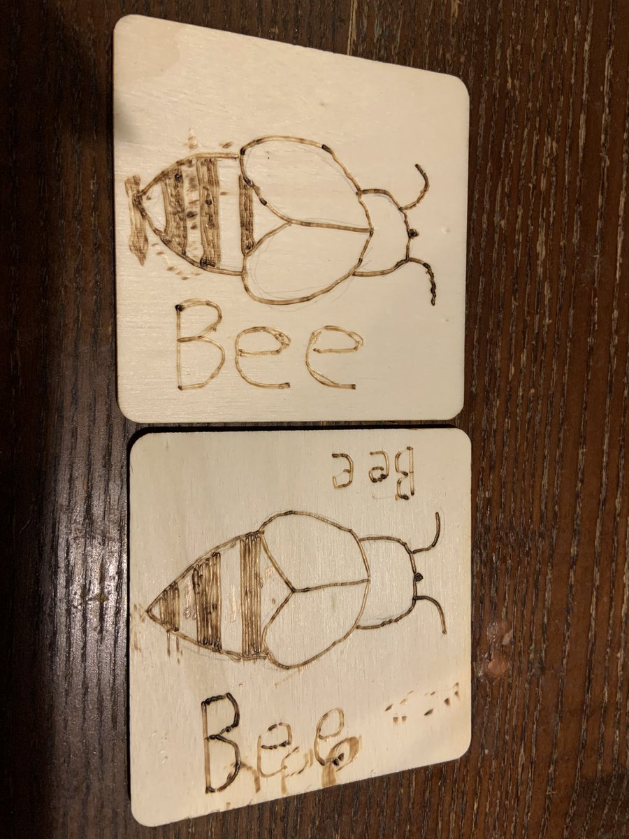 EdadventuresM's tweet photo. Trying to improve .... wonder if it’s lack of skill, crap pen or bad wood .... #pyography @SamLEAF_Ed https://t.co/g6rT6V8FoK