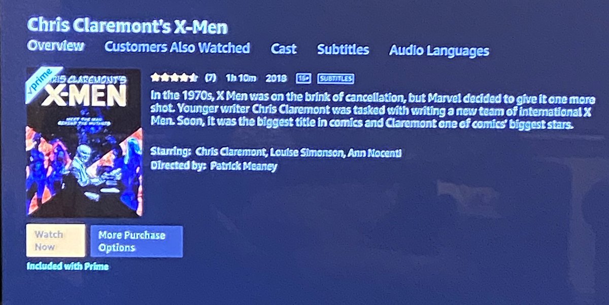 Thoroughly enjoyed watching #ChrisClaremont’s #Xmen on Amazon