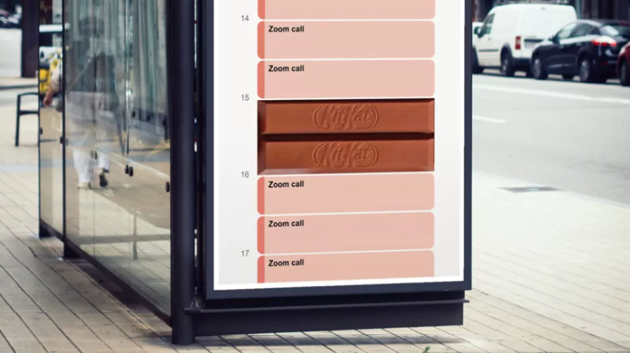 KitKat leaning right into the zoom work culture. Well played. creativebloq.com/news/kit-kat-l…