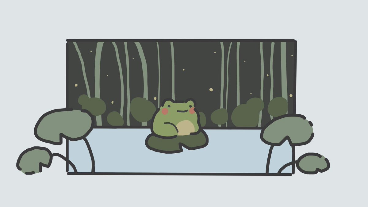 leikya_'s tweet image. Little frog drawing 🌿