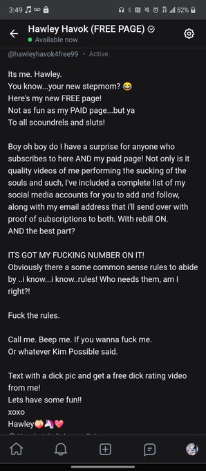 Hawley Havok jumped on the #free train! Pull a train? I WISH. If you're a broke bitch, subscribe! https://t<a href="/tag/free"class="tags">#free</a><a href="/tag/friends"class="tags"><span>#friends</span></a><a href="/tag/promo"class="tags"><span>#promo</span></a><a href="/tag/pawg"class="tags"><span>#pawg</span></a><a href="/tag/retweet"class="tags"><span>#retweet</span></a><a href="/tag/freeonlyfans%20"class="tags"><span>#freeonlyfans </span></a>