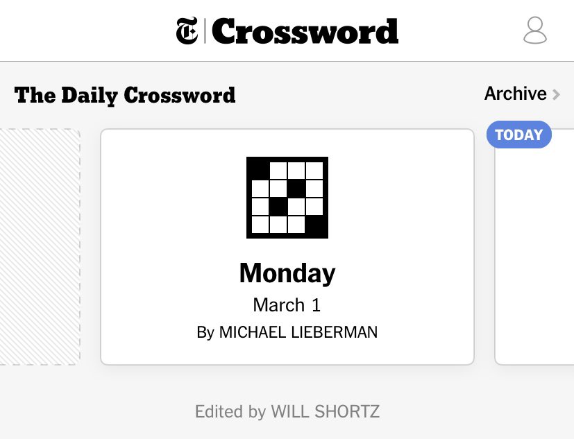 It’s my #NYTXW debut! 🥳🥳