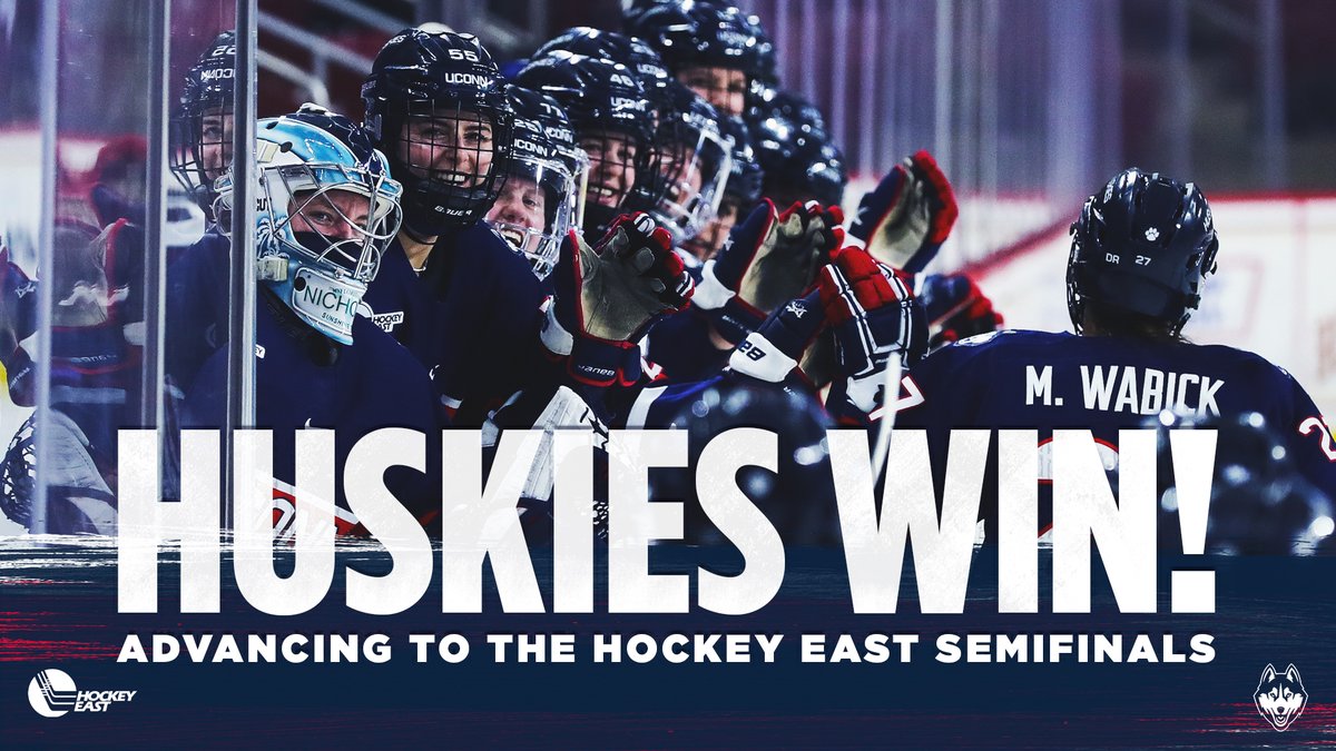 Onto the semifinals! Thriving at Conte Forum with a 5-1 finish against BC to put an end to round ☝ of the @Hockey_East playoffs!