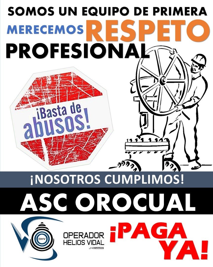 Carlos90881893's tweet photo. Somos profesionales bien capacitados y con amplia y comprobada experiencia en la #IndustriaPetrolera y por eso fuimos contratados!  Exigimos nuestro pago en divisas. 
#EnVivo
#HeliosVidalPagaYa
@tareckPSUV
@erwin_pdvsa
#SputnikVenezuela
@eduardopiate2 @sintrapet @MPPPSTDireccion1 https://t.co/qo04HJT469