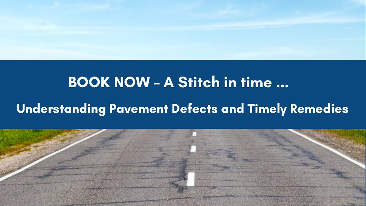 CPEEAus's tweet photo. A stitch in time saves nine = meaning to take action NOW to prevent problems / defects becoming worse &amp; more costly to fix later.

These upcoming #CPEE short courses provide an understanding of #pavement defects &amp; timely remedies.

https://t.co/vN1nXL9rLU

https://t.co/VBqihCM8V6 https://t.co/Klumn25WdT
