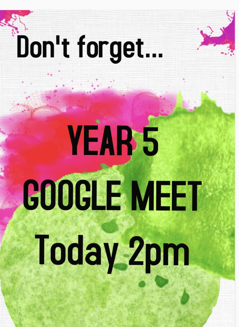 Please remember to help your child log on to Google Meet this afternoon. Their classmates and teacher are looking forward to seeing them. https://t.co/kjc4fcs5H4