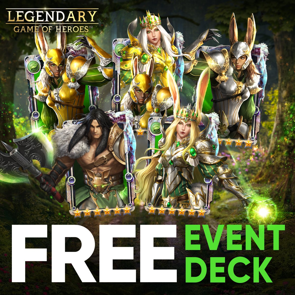 From now until the start of the special Easter Day event, log in each day to receive a special login bonus. And in preparation for Easter, there’s a special offer for returning players. They can earn up to the entire event deck for FREE for both you and themselves!