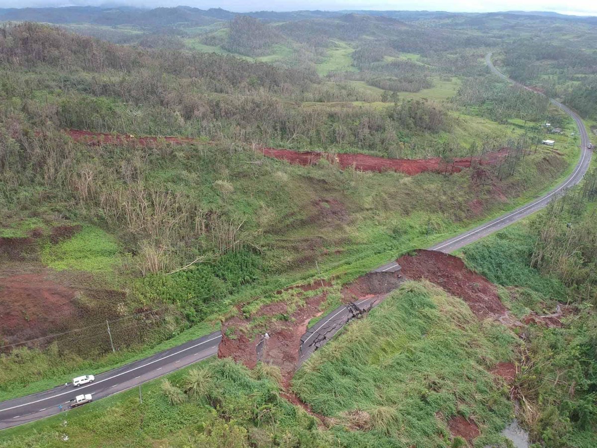 sprasadfj's tweet photo. Insightful focus on climate  change and highways in California .@washingtonpost #ScotWilson. Fiji’s Vanua Levu highways below following TCYasa recently. The planet is now the frontline. https://t.co/ZUnVnddpmJ