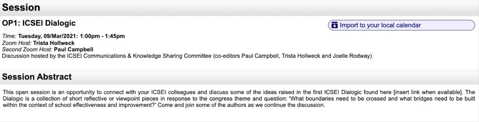 ICSEI (@icseiglobal) on Twitter photo 💻 Come and join in the conversations and continue the dialogue at our Dialogic Chat at #ICSEI2021 - Tuesday, 09/Mar/2021: 1:00pm - 1:45pm (CET) with <a href="/PCampbell91/">Dr Paul Campbell</a> <a href="/tristateach/">Dr. Trista Hollweck</a> @JoelleRodway ICSEI Dialogic 👉 icsei.net/wp-content/upl… 💻 Come and join in the conversations and continue the dialogue at our Dialogic Chat at #ICSEI2021 - Tuesday, 09/Mar/2021: 1:00pm - 1:45pm (CET) with <a href="/PCampbell91/">Dr Paul Campbell</a> <a href="/tristateach/">Dr. Trista Hollweck</a> @JoelleRodway ICSEI Dialogic 👉 icsei.net/wp-content/upl…