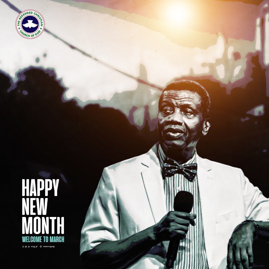 rccghq's tweet photo. In this new month, you will march into victory, outstanding blessings, unmerited favour, prosperity, good tidings, greater heights, more wins and bigger successes in Jesus Name.
Welcome to the month of March!!!
Happy New Month!!! https://t.co/aFCHCyteQt