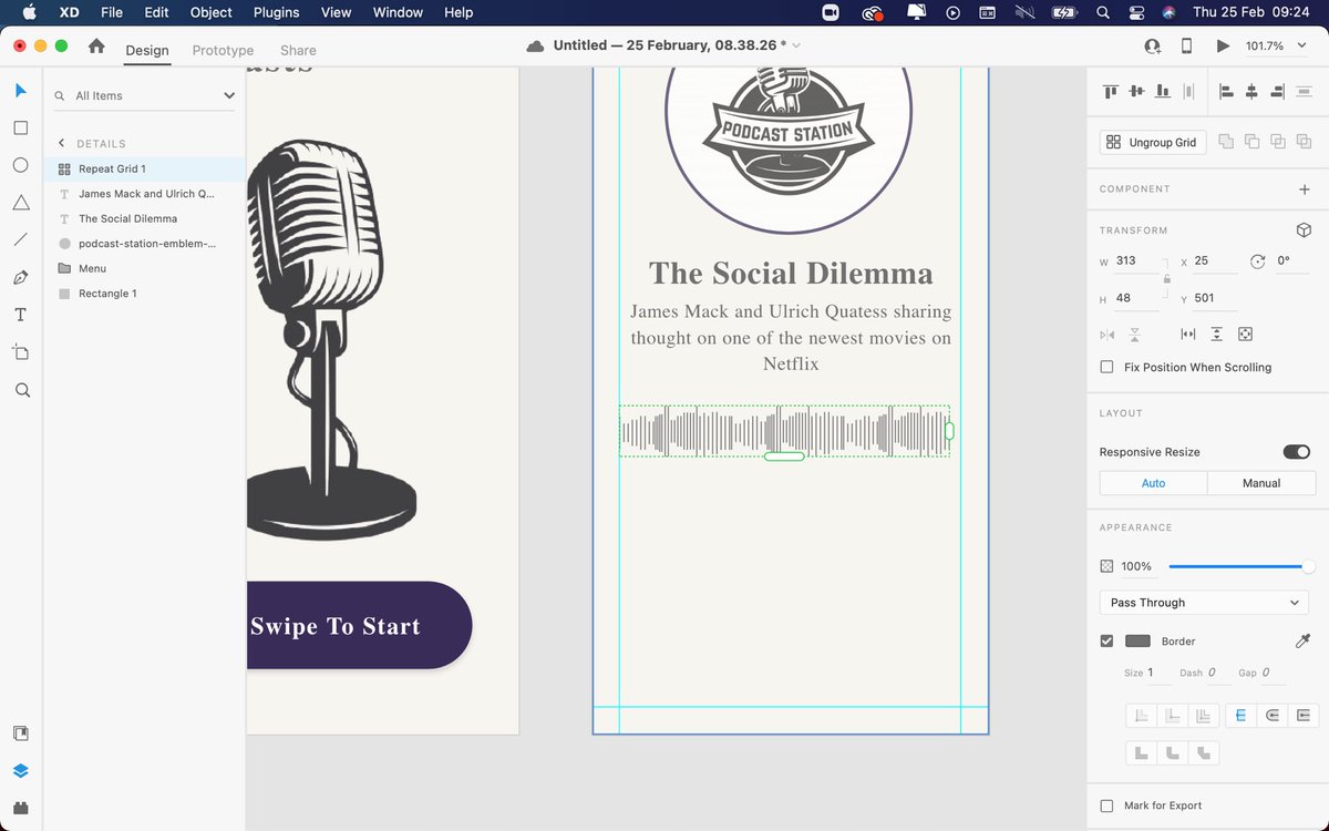Hello... 😁😁😁 Happy New Week to you all. 
Today I design a mobile podcast experience, where the user can choose, listen 🎧 to podcast, add it to favorites 🤩 and switch to either next or previous podcast 🎶🎧
Great day to u all, let me know what you think below 🙃🙃
#ui #ux