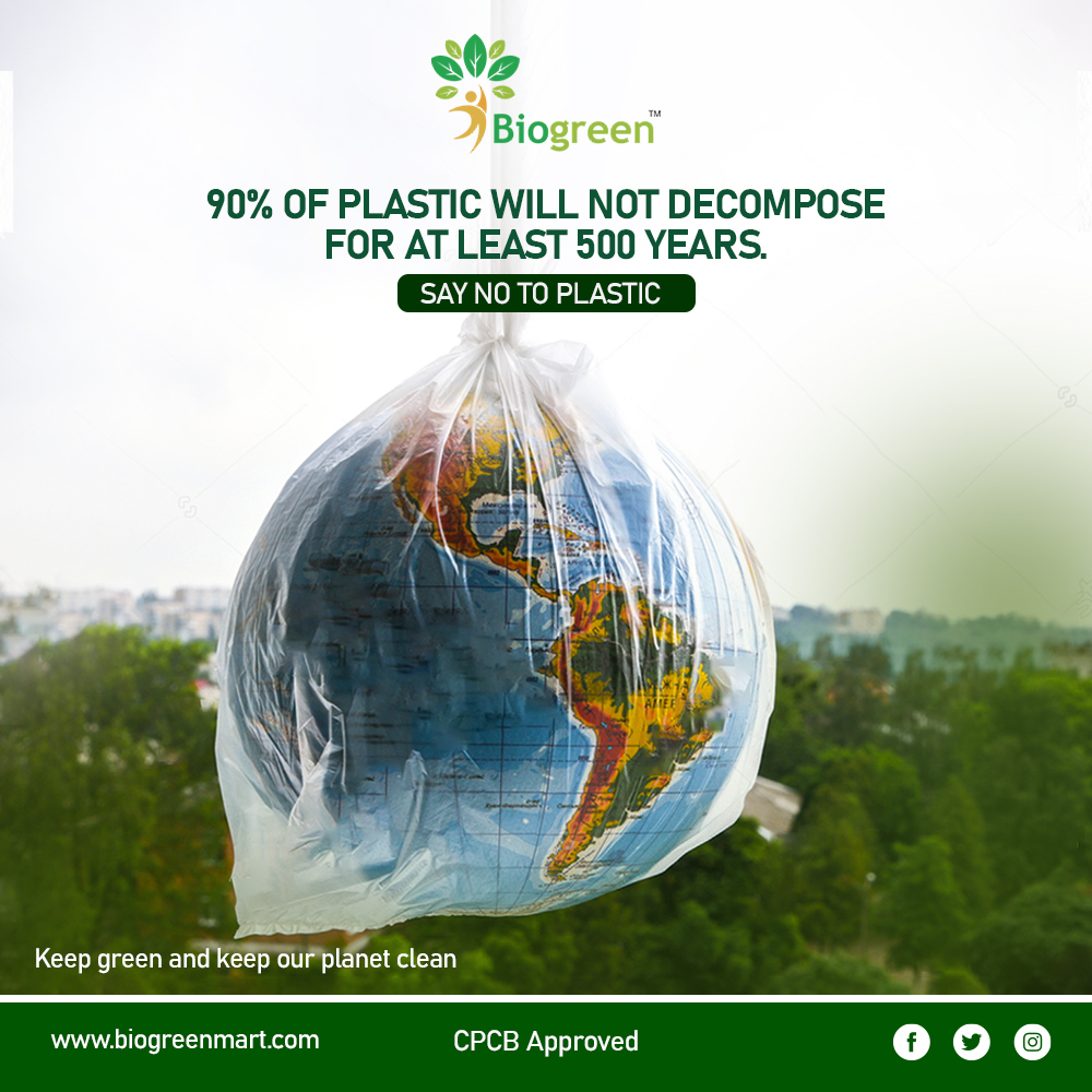 Biogreenbags's tweet photo. Plastics have several health hazards, both for humans and animals. Not just that, it is detrimental for the environment too. Keep green and keep our planet clean. Say no to plastic!
#BiogreenBiotech #Saynotoplastic #Gonatural #Gogreen #plasticfree #savetheplanet #biodegradable https://t.co/py87ZdFREc