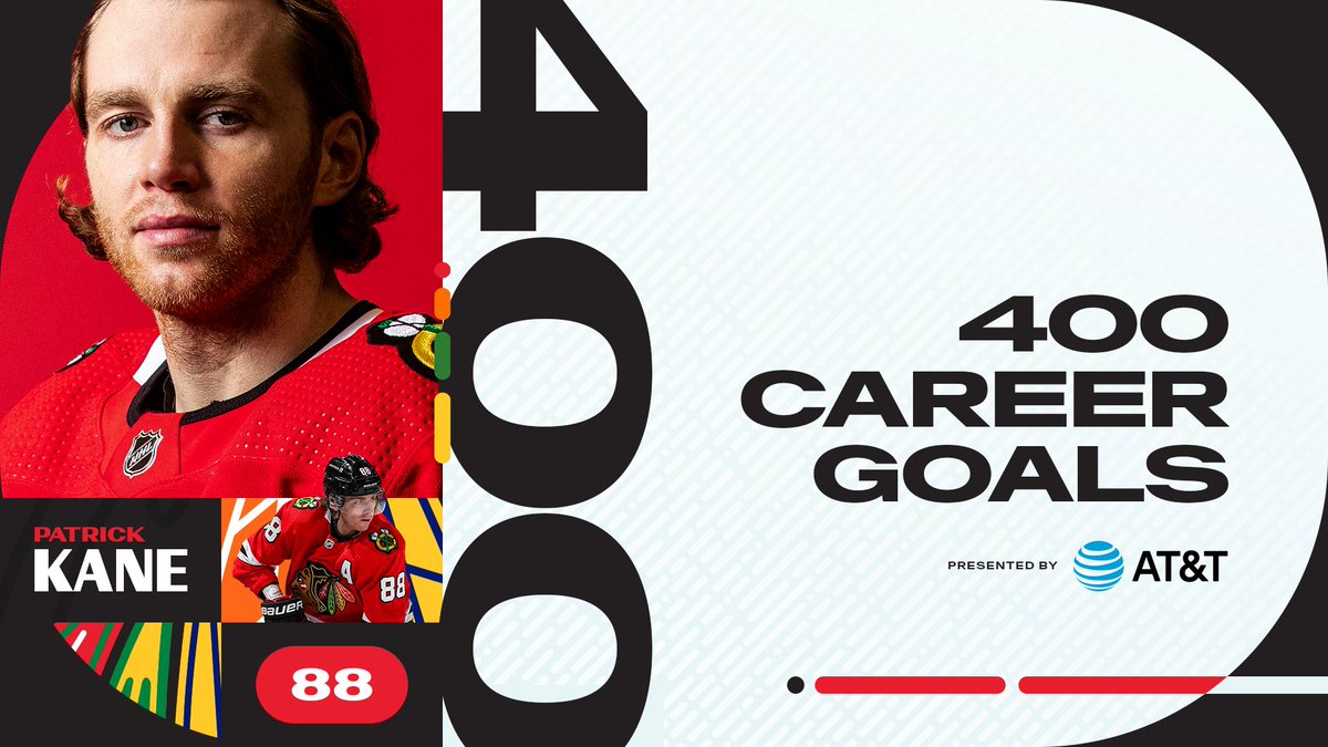 NHLBlackhawks's tweet image. 🎬🚨4⃣0⃣0⃣🚨🎬

Congrats to Patrick Kane on his 400th @NHL goal!

@ATT | #MilestoneMoment