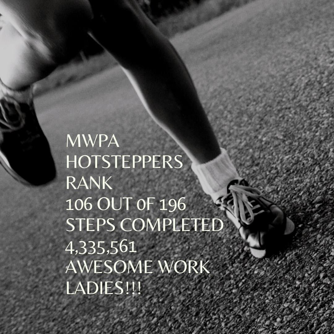 WomenRx's tweet image. Team MWPA Hotsteppers pacing their way to good health by joining the #aphabillionstepschallenge hosted by @PublicHealth 

#keepmovingchallenge 
#womenpharmacists
#ActiveLifestyle