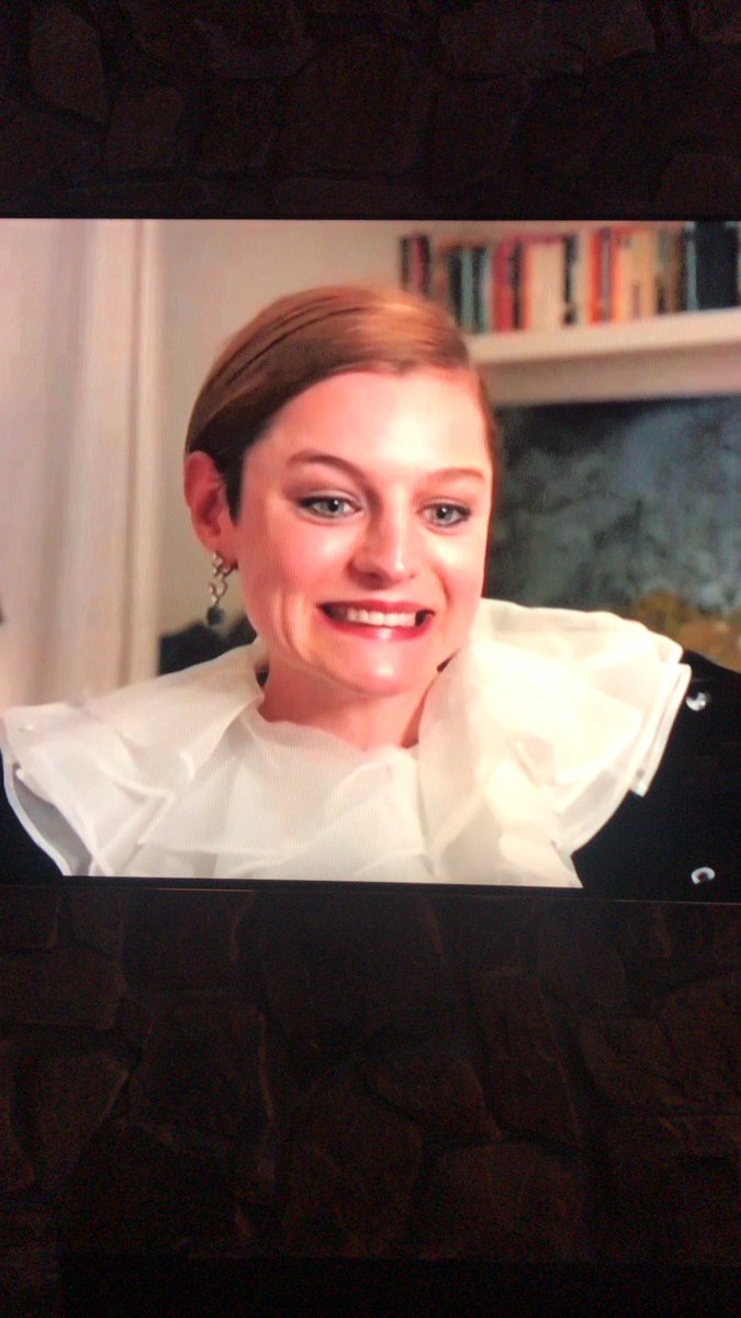 kgcomedy's tweet photo. Congrats to Emma Corrin for winning the Golden Globe for your performance as Princess Diana. Thanks for stepping away from judging a trial to dial into Zoom #GoldenGlobes https://t.co/EMPAb4UpDi
