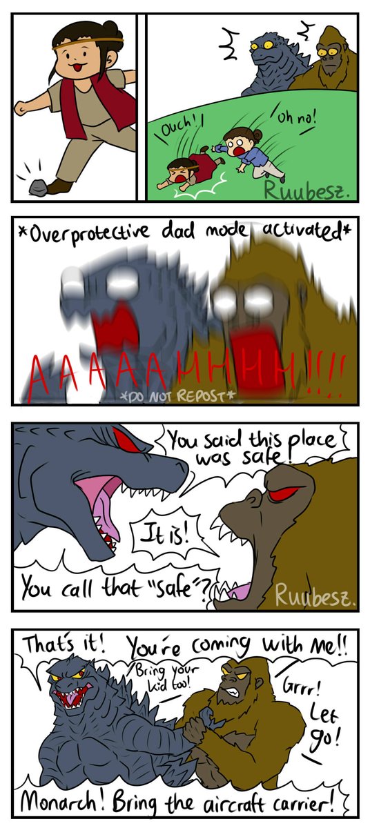 Ruubesz Draw Godzilla And Kong May Be Frenemies But They Really Care About Their Respective Human Children Godzilla Godzillavskong Kong ゴジラ T Co B6xn9rfqjf