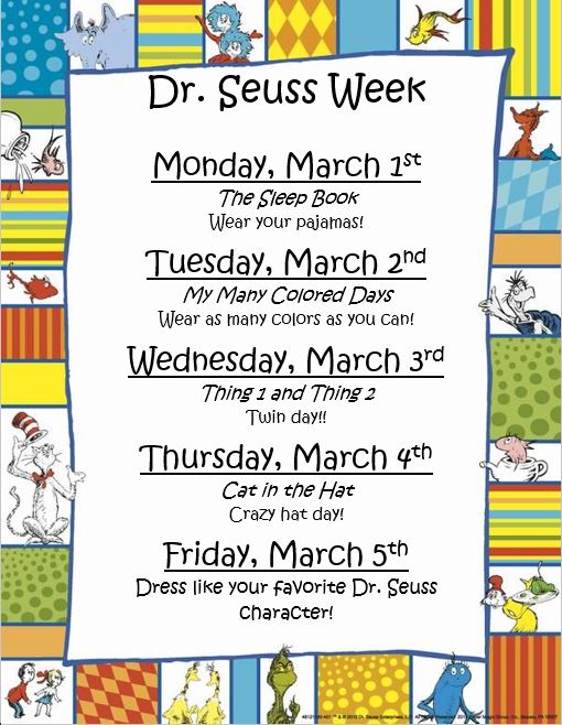 LibraryCCE's tweet image. Don&apos;t forget....Monday is pajama day in honor of Dr. Seuss&apos;s &quot;The Sleep Book.&quot; #ccestrong
