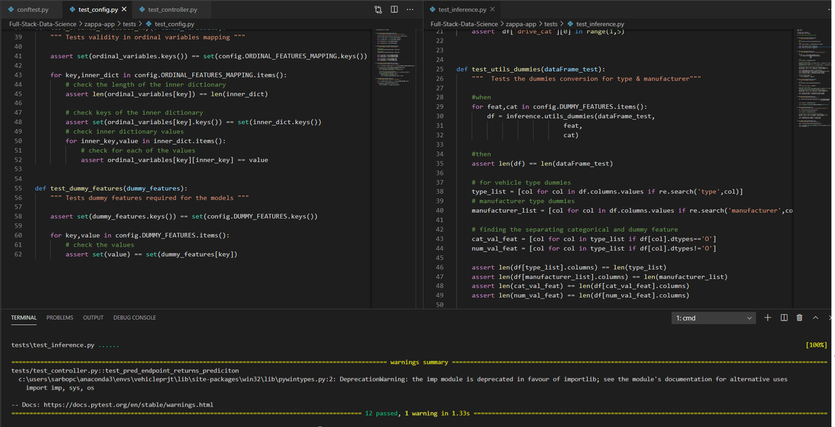 SarbottamM's tweet photo. Day 57-58 of #66DaysOfData 

"Why do you even need a test when everything is working fine?". A tiny mistake in the configuration file can crash the whole system. 
So, I wrote unit tests for each of the functions and for the configuration file which can alert you beforehand. https://t.co/c1ikFAROID
