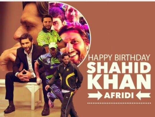 Happy birthday to Pakistan cricket team legend Shahid Afridi     