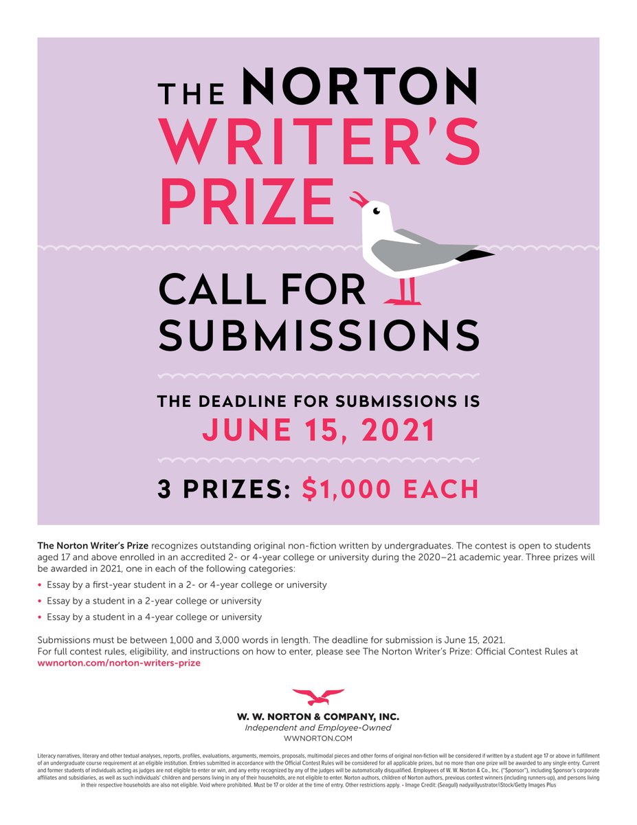 FishHookUSI's tweet image. For our creative non-fiction writers out there!

wwnorton.com/norton-writers…