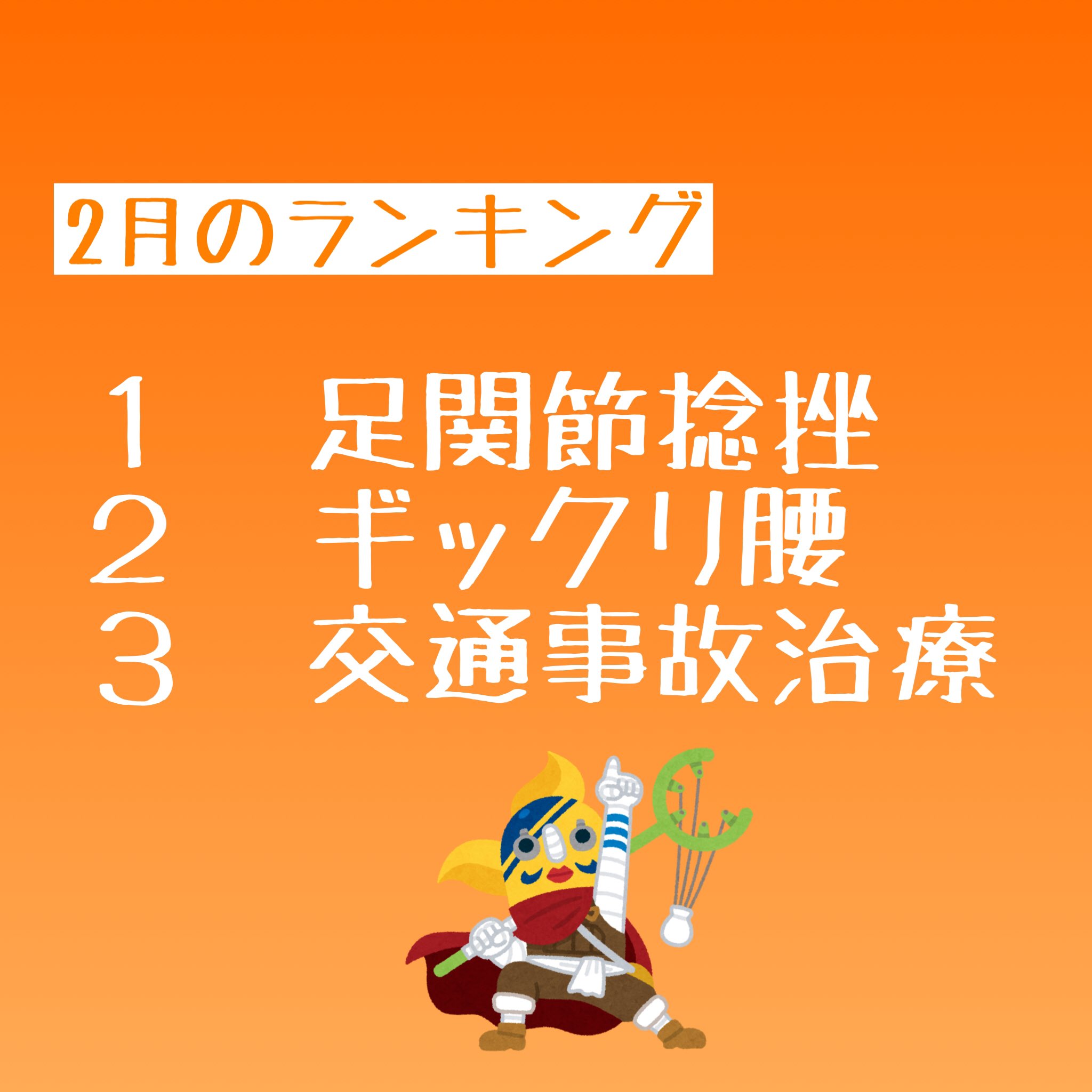 ぱれっと 女性のための整体やさん On Twitter こんにちは 東月寒ぱれっと整骨院です 今日から3月ですね さて 先月来院の多かったケガをご紹介 2月は雪や寒さなど冬の関わりが大きいような気がします 3月も寒い日がありますので 体を温めてケガのリスクを