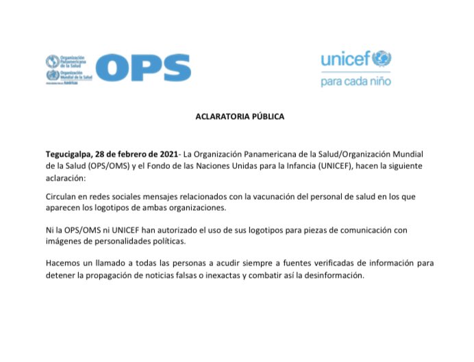 OPSOMS_Honduras's tweet photo. 📌Aclaratoria Pública📌 https://t.co/XbsSfTgxYA