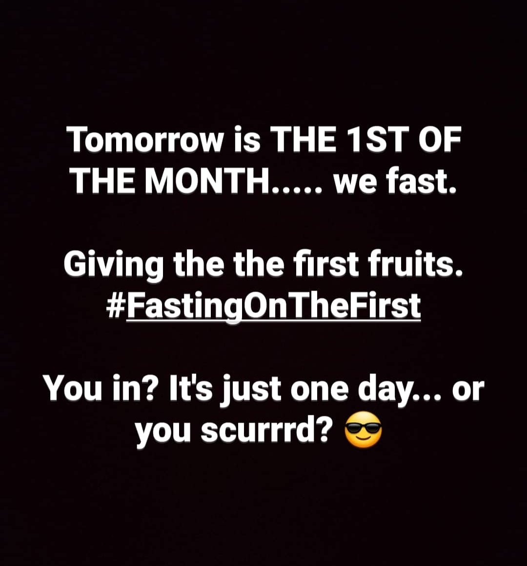 TYFDisciple's tweet photo. #FastingOnTheFirst

#ThankYouFather #TYF https://t.co/IOjsxKF1bq