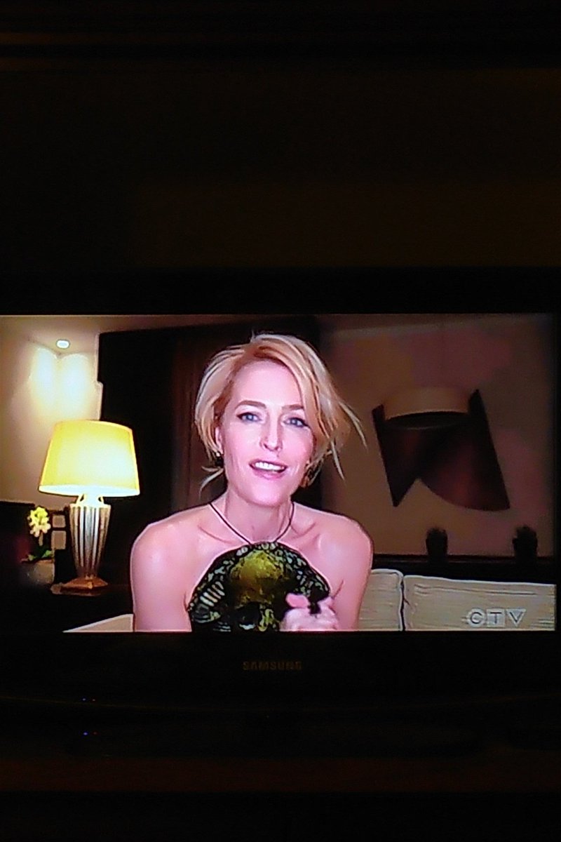 KJDomoney's tweet photo. Is that a skull on Gillian? #goldenglobes https://t.co/c8JCT0o4ER