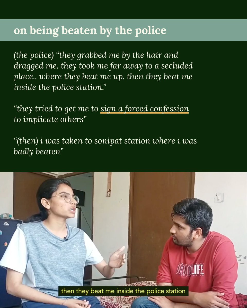 taranamol's tweet photo. nodeep kaur's experience in jail via interview w @mandeeppunia1 

content warning: torture, rape, police brutality

“from the moment they grabbed me until they locked me up, i was continuously beaten”

#freeallpoliticalprisoners https://t.co/X5TQ3dsPnX