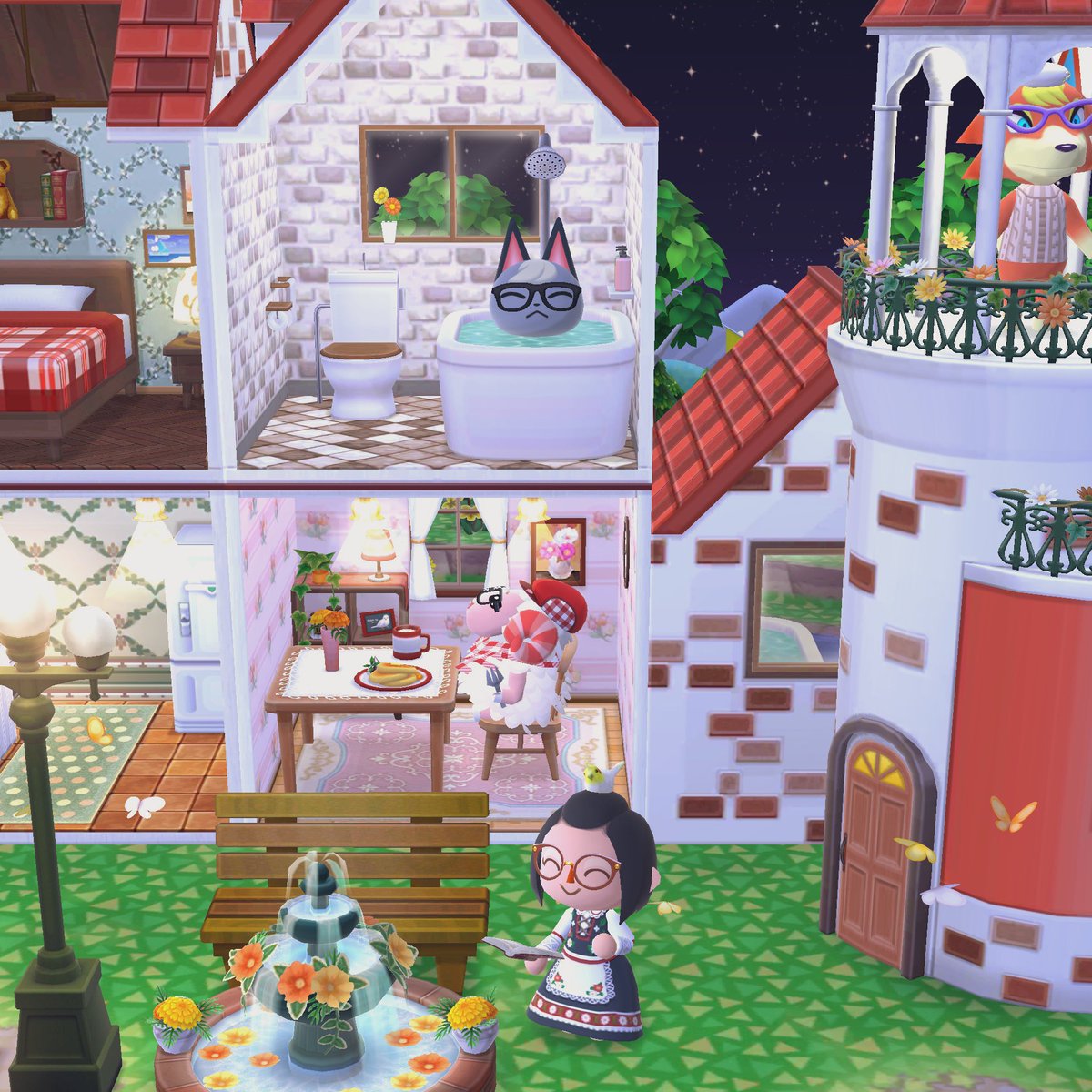 YumiACNH's tweet photo. Guys I love #ACNH but look what @Pocket_Camp has. Items which make a little house with individual rooms that stack! The details! The cuteness! 🏡🌿 #ACPCgallery #AnimalCrossingDesign #AnimalCrossing https://t.co/0myAzDXQdz