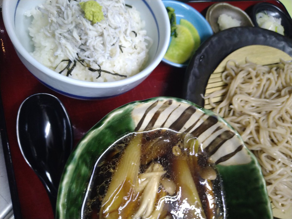 yamabiko1208's tweet image. 3月も皆さん宜しくお願いいたします。皆さんもコロナ対策して、元気に過ごしてくださいね。当店一押し、鴨汁＋ミニしらす丼　１４８０円（税別）です。宜しくお願いいたします。＃越谷レイクタウン　＃手打ちそばやまびこ　＃麦塚やまびこ　＃そば　＃蕎麦　＃越谷　＃越谷葱　＃越谷　＃越谷鴨　＃鴨