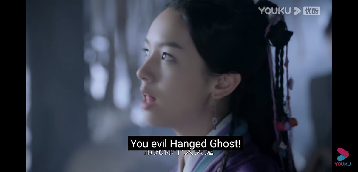 i actually think… this is not right… she's not actually calling it the Hanged Ghost. she's saying "I'll hang you, you arrogant ghost!"