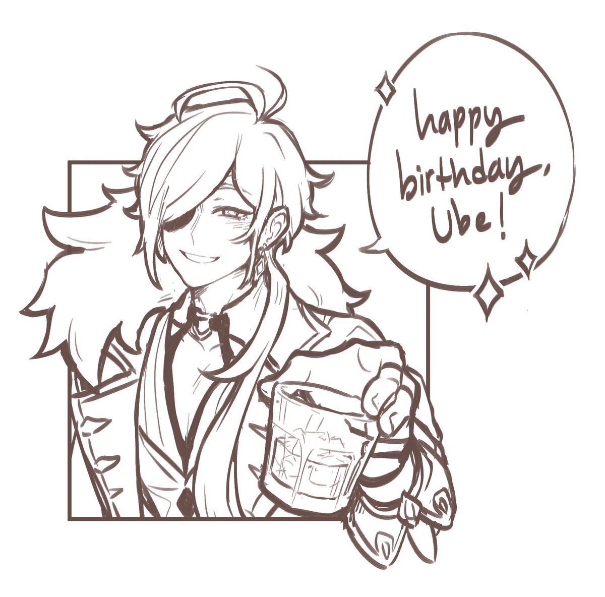 @ubekeki Happy birthday Ube sann!!! 
I hope you have an amazing day filled with many pretty kaeya art!! Eat cake!!! Beat up some hilichurls! wooo!!? 