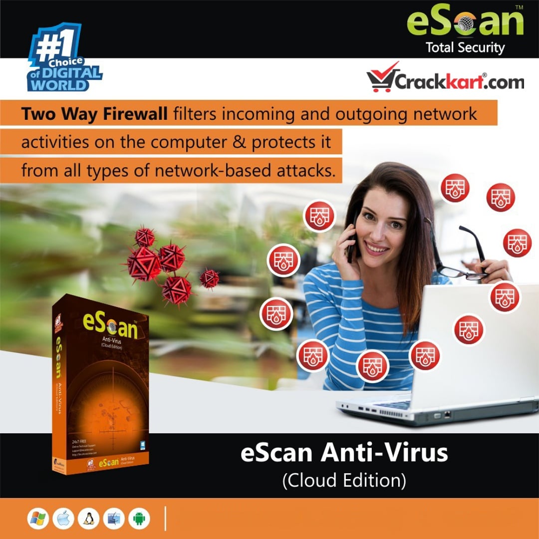 crackkart's tweet image. Two way firewall filters incoming and outgoing network activities on the computer and protect it from all types of network based attacks. Use eScan Antivirus to protect your network. eScan Antivirus available at crackkart.com/brand/escan

#Crackkart #escan #escanantivirus