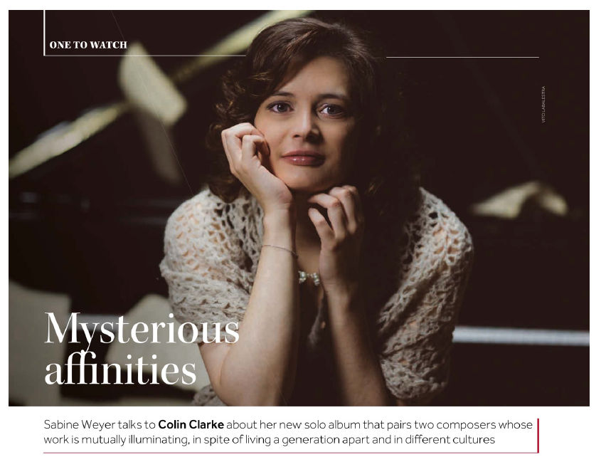 PremierClassica's tweet photo. Pianist @Sabine_Weyer is the 'One to Watch' in this month's @IP_mag !

She talks to @Cageian about her latest solo album 'Mysteries' which explores how composers Nikolai Myaskovsky and Nicolas Bacri illuminate each other's music 🎹

Listen here: https://t.co/eX7mLrPUP5 https://t.co/9ifa0JxYxc