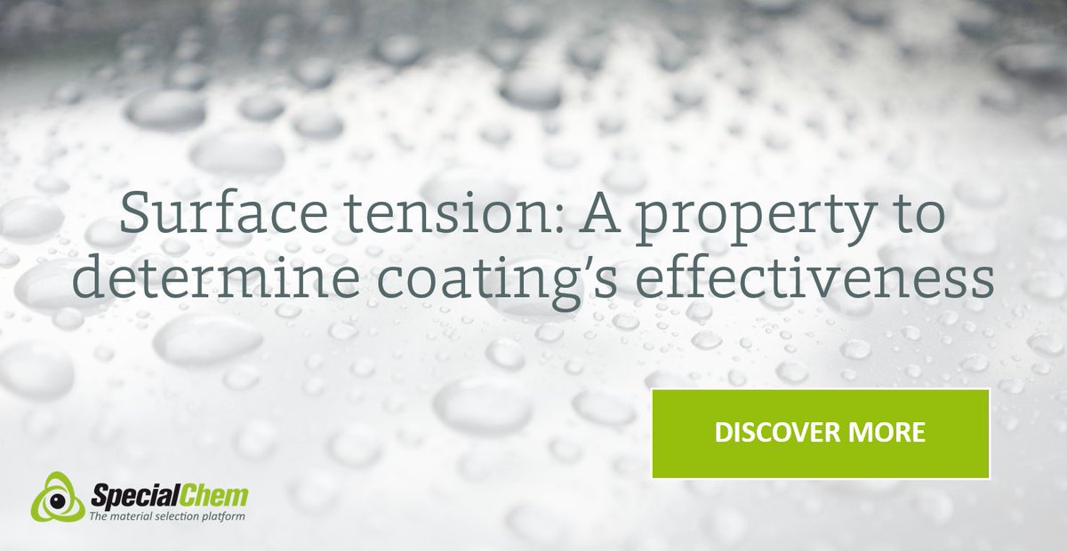 Learn about the role played by surface tension on surface properties (leveling, adhesion, foaming), contact angle, substrate wetting &amp; #surfactants in determining the #coatings effectiveness. Also, check out the standards to evaluate surface tension. bit.ly/3p1CFh1