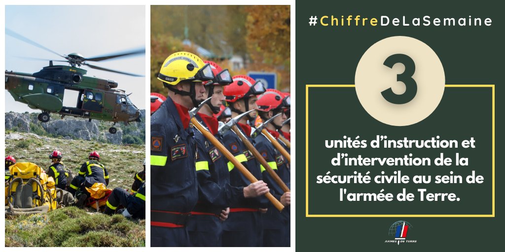 armeedeterre's tweet image. #ChiffreDeLaSemaine Les #UIISC de l’@armeedeterre sont mises pour emploi auprès d&apos;@Interieur_Gouv.

En alerte permanente, elles interviennent sur les catastrophes naturelles, technologiques en temps de paix/crise/guerre.

#NotreDéfense #JournéeMondialeDeLaProtectionCivile ⛑