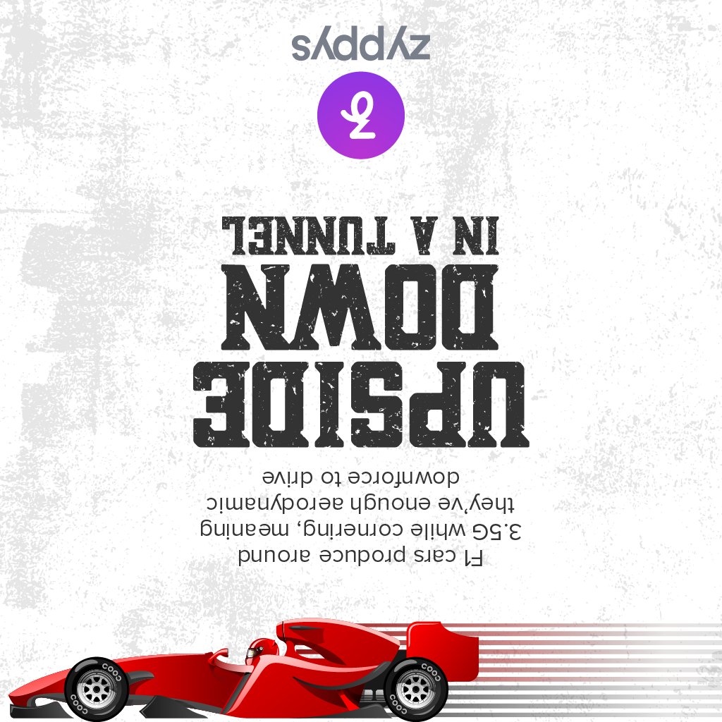 Zyppys Com A Modern Formula 1 Car Can Drive Upside Down In A Tunnel At 1mph Now That Feels Straight Out Of A Movie Compare Book Go Don T Forget To