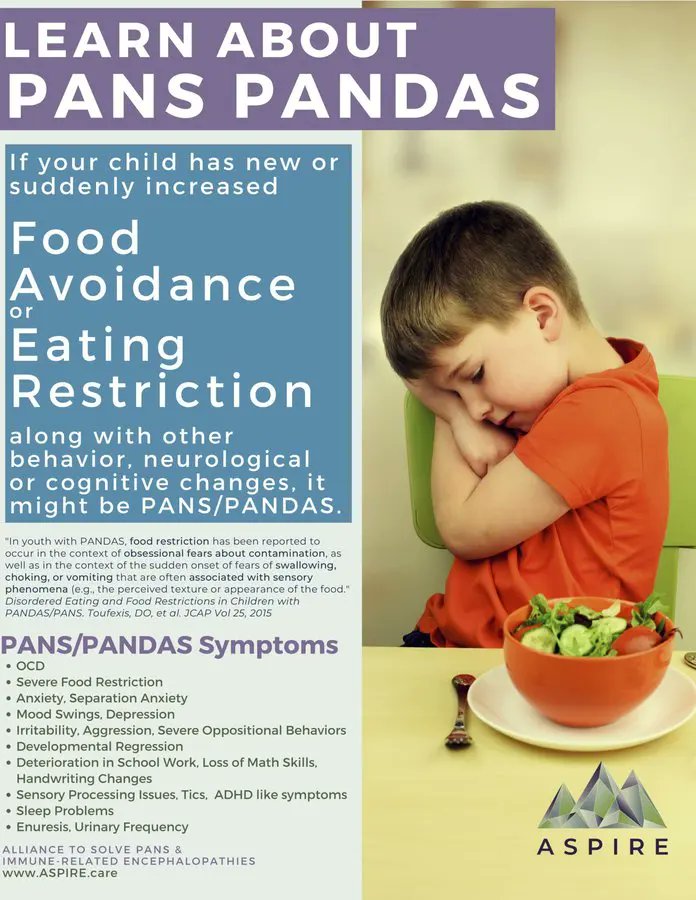 kathryn_gillett's tweet photo. @EDCarerSupport #eatingdisorders such as #FoodAvoidance or #EatingRestrictions could be due to a misdirected immune response to a virus causing #neuropsychiatric symptoms. If a child suddenly develops these symptoms please consider #PANS #PANDAS
#EDAW2021 #EatingDisordersandPANS https://t.co/2Wp6YmIUSb