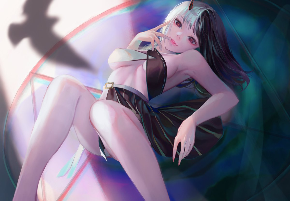 「可愛いお姉さんは角生えてる 」|Nekobellのイラスト