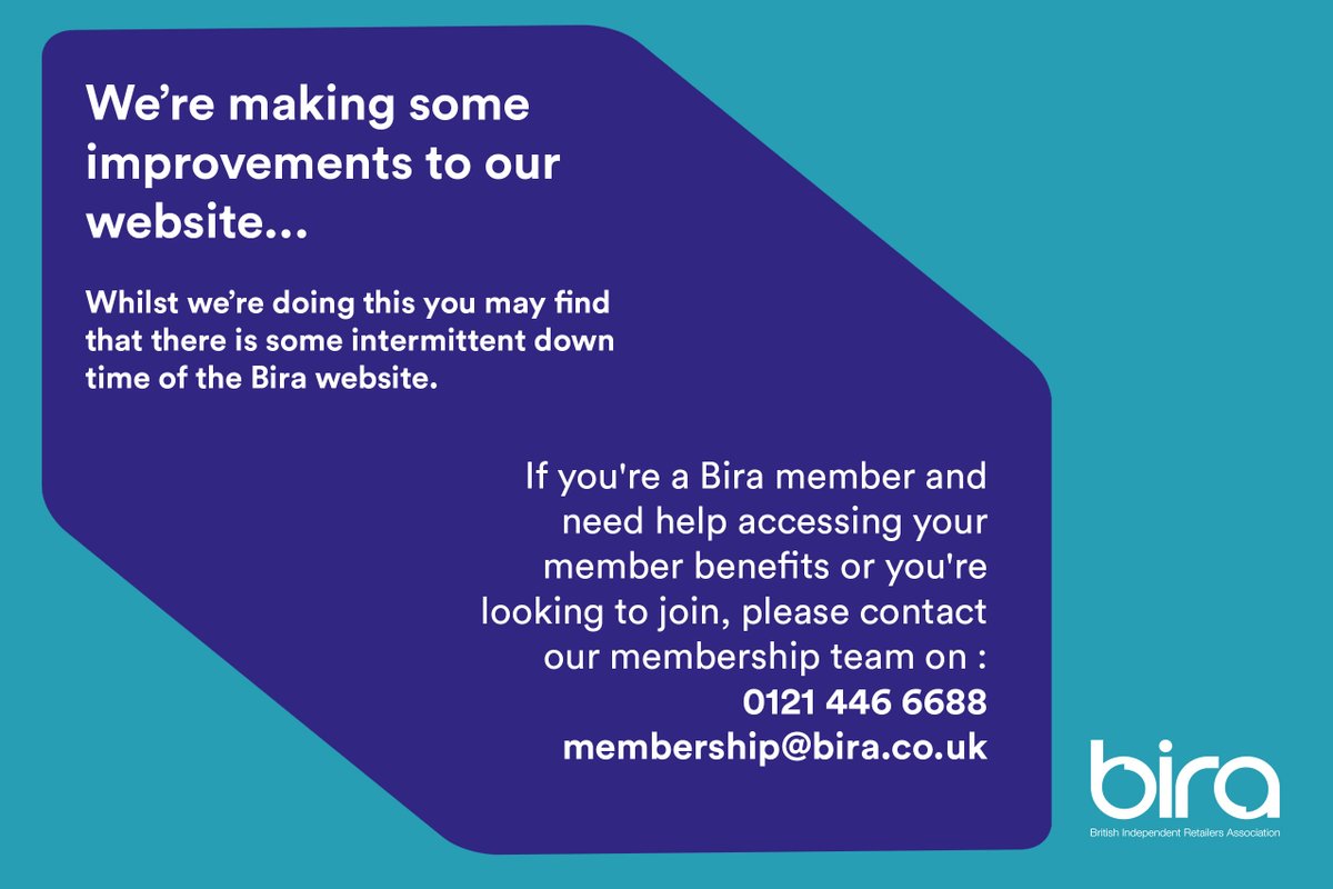 There may be intermittent down time of the Bira website on Monday (1st March) due to system updates. Sorry for any inconvenience this may cause. 

In the meantime, please contact 0121 446 6688 or email membership@bira.co.uk with your enquiries.