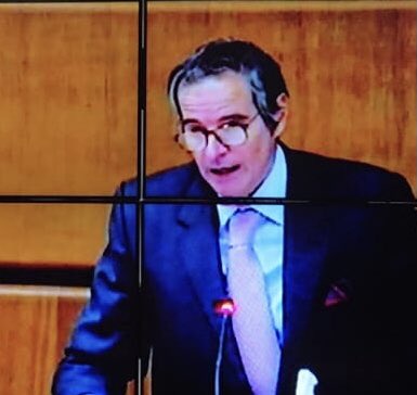 SweAmbEU's tweet photo. #IAEA Board of Governors March meeting in Vienna starts with introductory statement by DG @rafaelmgrossi. On the agenda this week: #COVID19, Nuclear Safety, Technology and Verification. #Iran items expected to attract most attention. @SwedenUN_Vienna @SweMFA #VirtualDiplomacy https://t.co/nNdfjGgrT7